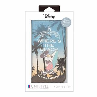 ディズニー(Disney)のiPhone7/6s/6 手帳カバー ミッキーマウス / ブルー(iPhoneケース)