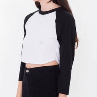 アメリカンアパレル(American Apparel)のアメアパ ラグランT (black)(Tシャツ(長袖/七分))