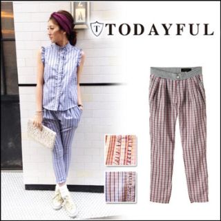 トゥデイフル(TODAYFUL)のtodayful チェックパンツ(カジュアルパンツ)