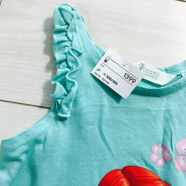 H&M(エイチアンドエム)の新品♡アリエル フリルワンピース キッズ/ベビー/マタニティのキッズ服女の子用(90cm~)(ワンピース)の商品写真