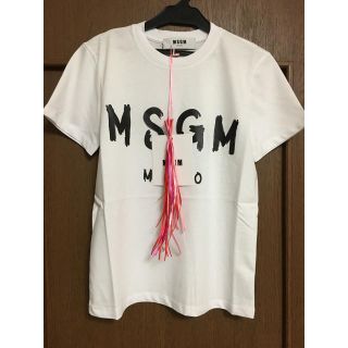 エムエスジイエム(MSGM)の希少white✨ MSGM 定番ロゴプリントTシャツ レディースXS.S.M(Tシャツ(半袖/袖なし))