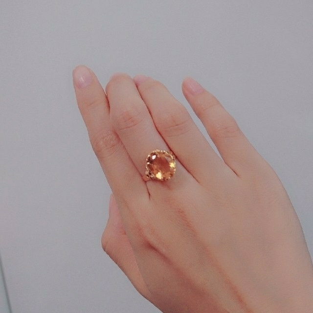 専用です◎K18シトリンアンティークリング レディースのアクセサリー(リング(指輪))の商品写真