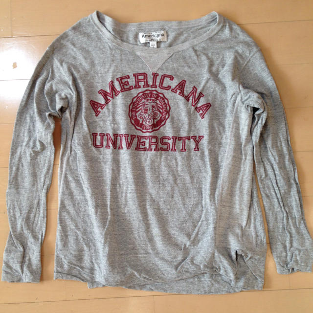 AMERICANA(アメリカーナ)の値下げ！americana グレーロゴロンT レディースのトップス(Tシャツ(長袖/七分))の商品写真