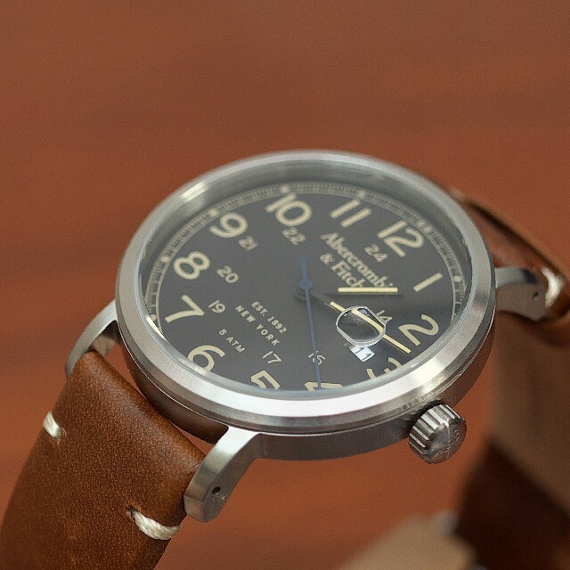 Abercrombie&Fitch(アバクロンビーアンドフィッチ)の未使用　アバクロAbercrombie & Fitc　Leather Watch メンズの時計(レザーベルト)の商品写真