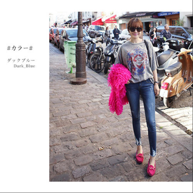 今季流行♡裾フリルデニム♡ジーンズ♡パンツ♡Ｍ♡Ｓ♡切りっぱなし♡ダメージデニム レディースのパンツ(スキニーパンツ)の商品写真