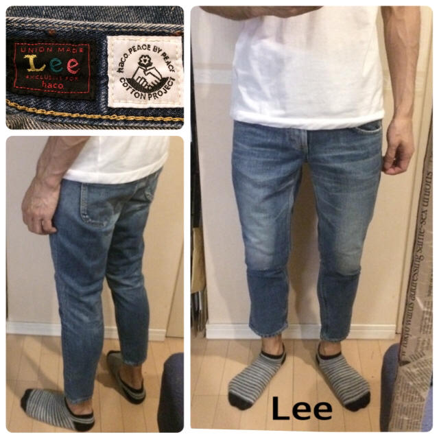 Lee(リー)のLeeクロップドデニム日本製ダメージジーンズ送料込 メンズのパンツ(デニム/ジーンズ)の商品写真