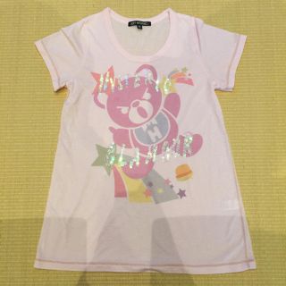 ジョーイヒステリック(JOEY HYSTERIC)のJOHY ベア ワンピース チュニック ピンク(Tシャツ/カットソー)