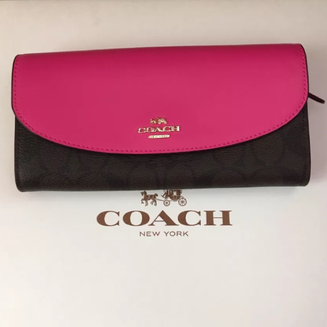 【2017年最新作】COACH★長財布 ブライトフューシャ