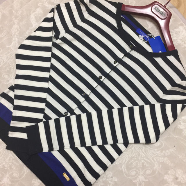 BURBERRY BLUE LABEL(バーバリーブルーレーベル)の【さわ様専用】ブルーレーベル ボーダーカーディガン 38 レディースのトップス(カーディガン)の商品写真