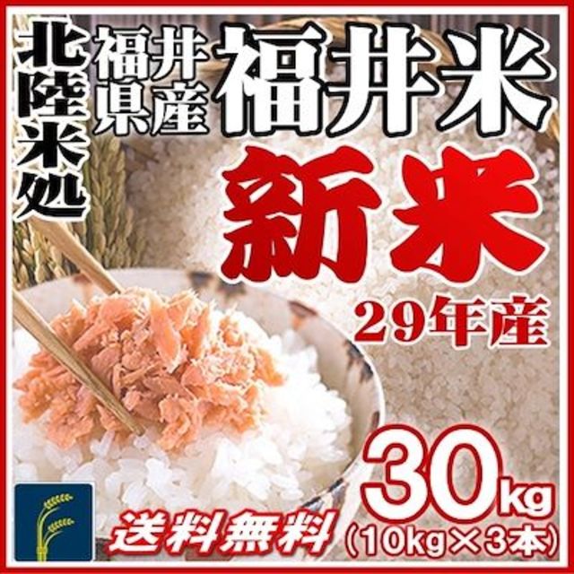 ロイヤルクローバー's　福井県産　福井米　お買い得限定SALE】　10kg×3袋　by　白米の通販　shop｜ラクマ　平成29年度　30kg