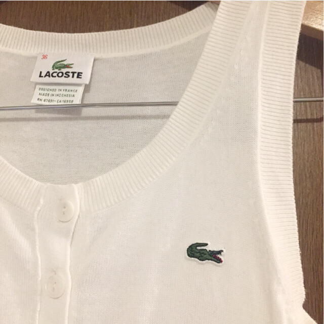 LACOSTE(ラコステ)の【美品】NY購入 LACOSTE ラコステ ノースリーブ サイズ36 レディースのトップス(シャツ/ブラウス(半袖/袖なし))の商品写真