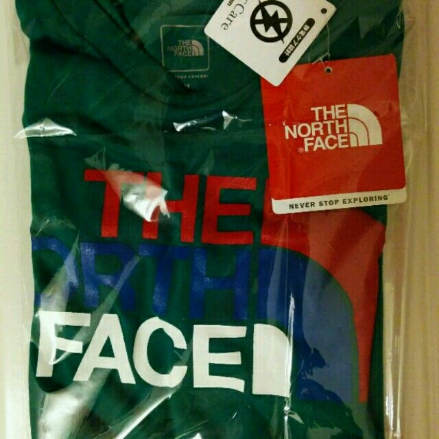 THE NORTH FACE - トリコロールカラーのロゴが可愛い♥ノースフェイスグリーンのレディースTシャツLの通販 by ふわもこ's