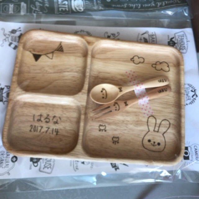 確認用 名入れランチプレート木製食器離乳食出産祝いの通販 By Chi Co S Factory ラクマ