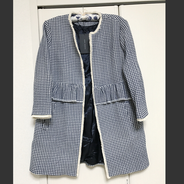 ZARA(ザラ)のスタイルアップ❗️ZARA 新品 ギンガムチェック柄コート レディースのジャケット/アウター(ロングコート)の商品写真