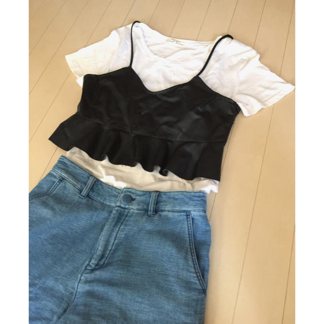 ZARA(ザラ)のZARA キャミソール+Tシャツ 2点セット レディースのトップス(キャミソール)の商品写真