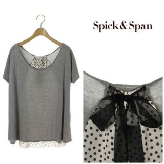 スピックアンドスパン(Spick & Span)のスピック☆リボンカットソー(カットソー(半袖/袖なし))