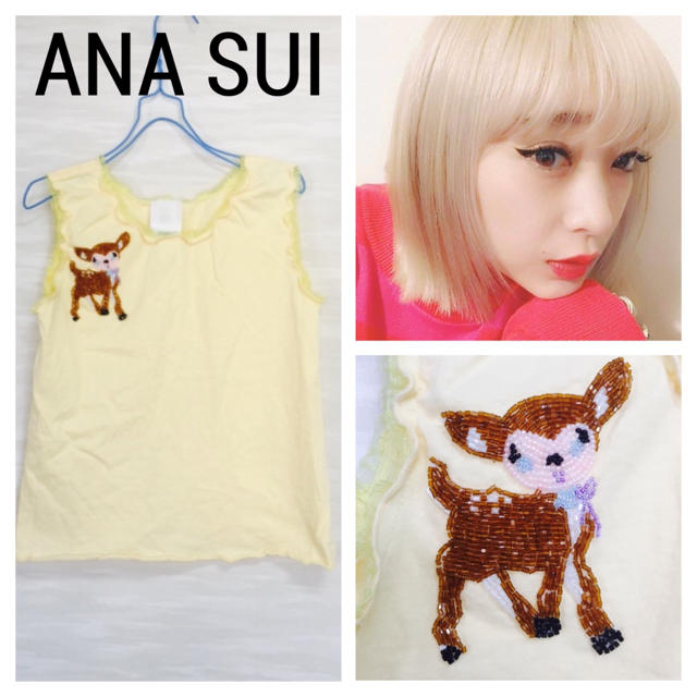 ANNA SUI(アナスイ)の❤️モテ服❤️ ANA SUI 鹿 ビーズ タンクトップ KENZO 系 レディースのトップス(Tシャツ(半袖/袖なし))の商品写真