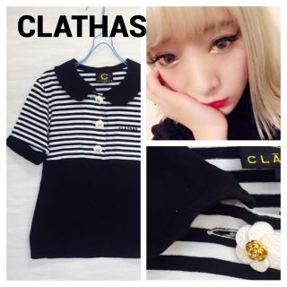 クレイサス(CLATHAS)の❤️モテ服❤️ CLATHAS ボーダー レトロ 花 ボタン(シャツ/ブラウス(半袖/袖なし))