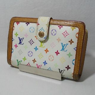 ルイヴィトン(LOUIS VUITTON)の【本物★正規品☆人気】ヴィトン 白 マルチカラー がま口 ２つ折り財布(財布)