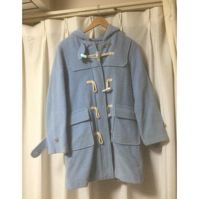 ゆか様専用 ダッフルコート 水色 キッズ キッズ/ベビー/マタニティのキッズ服女の子用(90cm~)(コート)の商品写真