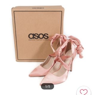 エイソス(asos)のASOS ヌードサテンパンプス【新品未使用】(ハイヒール/パンプス)