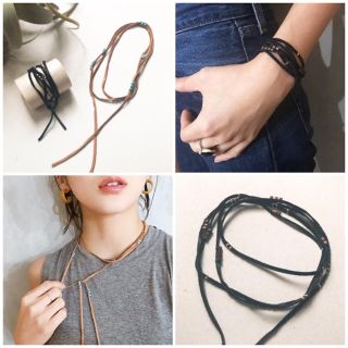 トゥデイフル(TODAYFUL)のLeather beads choker バングルにも可愛い(ブレスレット/バングル)