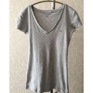 トミーヒルフィガー(TOMMY HILFIGER)のTOMMY HILFIGER VネックTシャツ S グレー(Tシャツ(半袖/袖なし))