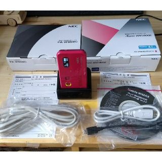 エヌイーシー(NEC)の美品WIMAXルーター/AtermWM3800R/専用クレードルPA-WM08C(PC周辺機器)