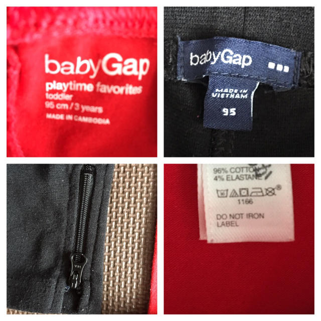 babyGAP(ベビーギャップ)の【秋物】babyGAP 95 レギンス 二本セット 黒 赤 キッズ/ベビー/マタニティのキッズ服女の子用(90cm~)(パンツ/スパッツ)の商品写真