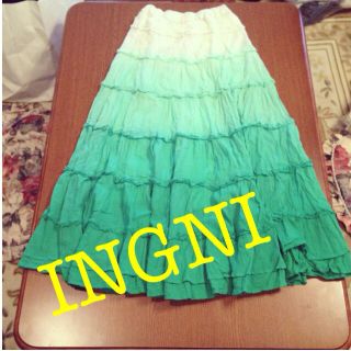 イング(INGNI)のINGNI♡グリーングラデーションマキシ(ロングスカート)