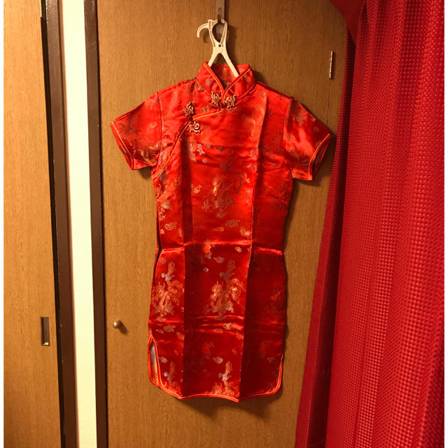 チャイナドレス 赤 S~M レディースのフォーマル/ドレス(その他ドレス)の商品写真