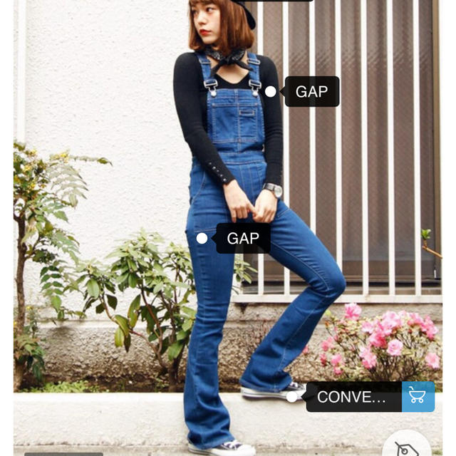 GAP(ギャップ)のgap フレアサロペット レディースのパンツ(デニム/ジーンズ)の商品写真