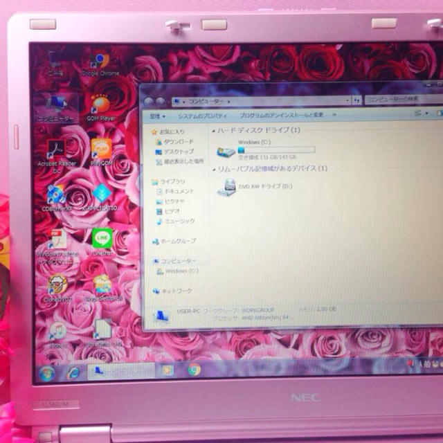 NEC(エヌイーシー)のめっちゃ可愛いピンク❤️DVD焼き/Office/WiFi❤️Win10❤️美品 スマホ/家電/カメラのPC/タブレット(ノートPC)の商品写真