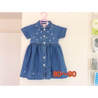 ベビーギャップ(babyGAP)のワンピース　80　90　女の子　デニム　デニムワンピース 　半袖(ワンピース)