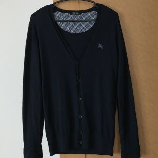 バーバリー(BURBERRY)のBURBERRY BLACK LABEL 長袖Vネックカーディガン ネイビー 2(カーディガン)