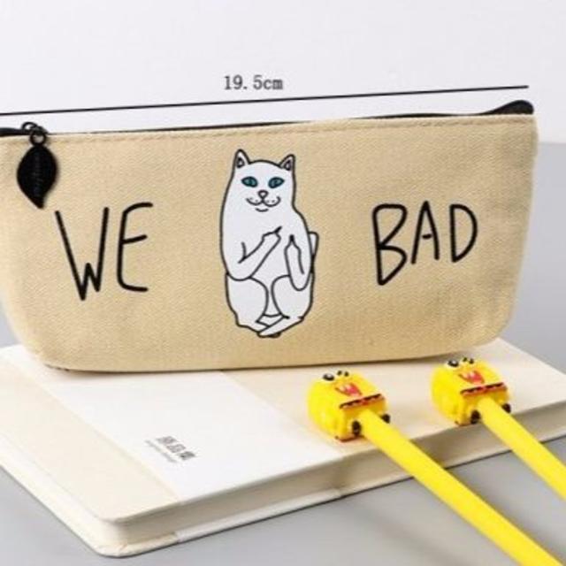 ねこ　ネコ　猫ペンケース　猫筆箱　WE BAD！　ベージュ　新品未使用品 その他のペット用品(猫)の商品写真