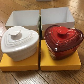 ルクルーゼ(LE CREUSET)のル・クルーゼ 耐熱 テーブルウェア 2個セット  赤·白  (食器)