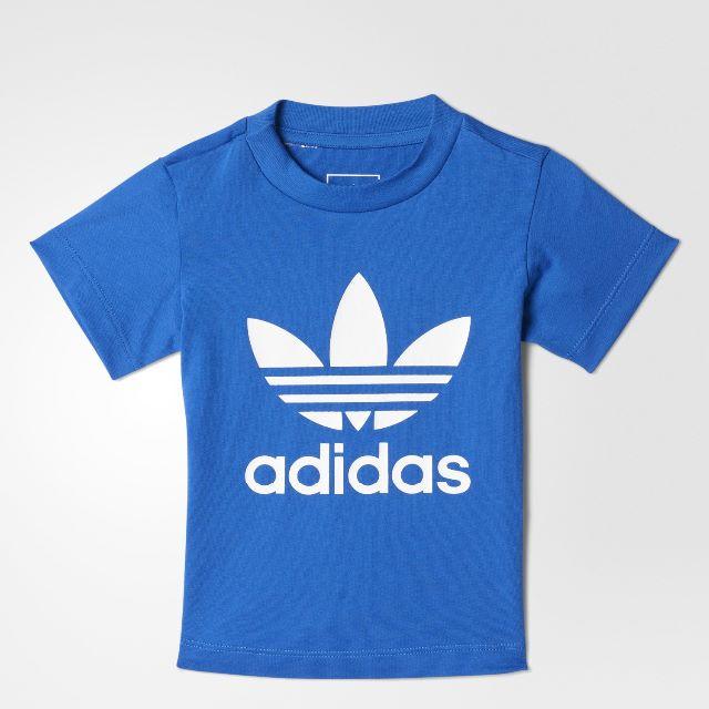 adidas(アディダス)の120【新品/即日発送】adidas オリジナルス キッズ Tシャツ 青 キッズ/ベビー/マタニティのキッズ服男の子用(90cm~)(Tシャツ/カットソー)の商品写真