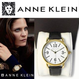 アンクライン(ANNE KLEIN)の送料無料アンクラインANNEKLEIN 本革 ウォッチAK2560黒 腕時計(腕時計)