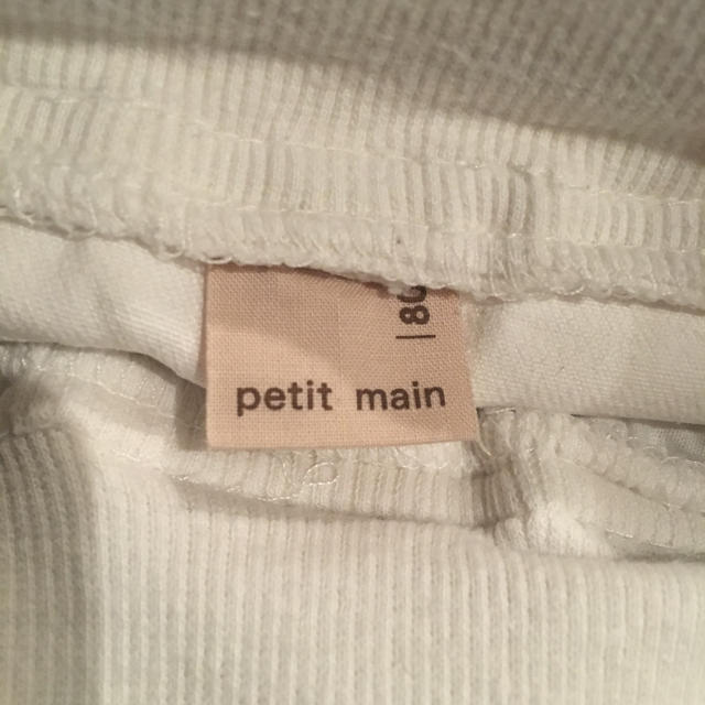 petit main(プティマイン)の【petit main】ウエストリブデニムショートパンツ 80cm キッズ/ベビー/マタニティのベビー服(~85cm)(パンツ)の商品写真