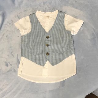 エイチアンドエム(H&M)の☀︎H&MフォーマルOKシャツ+ベスト80cm9-12m(セレモニードレス/スーツ)