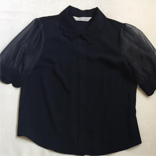 トランテアンソンドゥモード(31 Sons de mode)の袖シフォン襟付きブラウス(シャツ/ブラウス(半袖/袖なし))