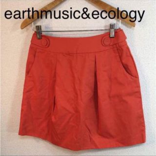 アースミュージックアンドエコロジー(earth music & ecology)のearthmusic&ecologyオレンジフレアスカート☆新品☆レディースM(ミニスカート)