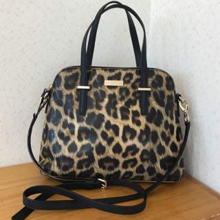 ケイトスペードニューヨーク(kate spade new york)の美品 ケイトスペード ヒョウ柄 2wayバッグ(ハンドバッグ)