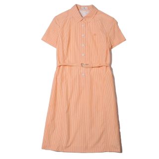 クレージュ(Courreges)のクレージュ オレンジ ストライプ シャツワンピース(ひざ丈ワンピース)