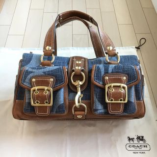 コーチ(COACH)の★ミルク様専用★美品☆COACH デニムハンドバッグ 正規品  値下げ(ハンドバッグ)