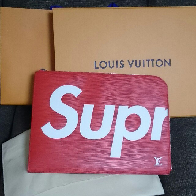 【年中無休】 VUITTON LOUIS - クラッチバック国内正規品 シュプリーム Vuitton Louis セカンドバッグ/クラッチバッグ