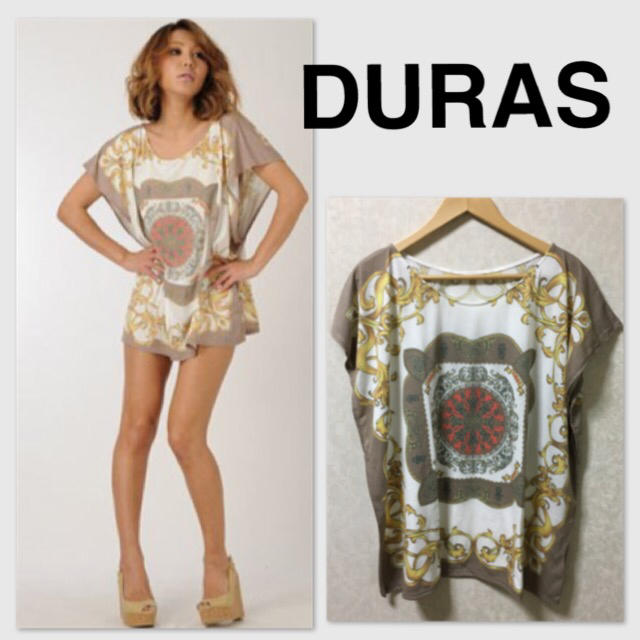 DURAS(デュラス)のスカーフ柄チュニック DURAS デュラス エモダ ムルーア スライ ザラ レディースのトップス(チュニック)の商品写真