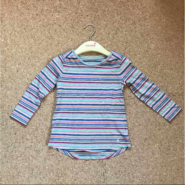 babyGAP(ベビーギャップ)の美品！baby Gap ベビー ギャップ  マルチボーダー ロングTシャツ キッズ/ベビー/マタニティのキッズ服女の子用(90cm~)(Tシャツ/カットソー)の商品写真