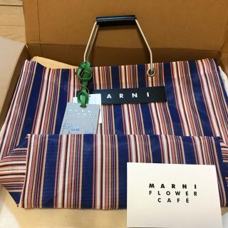 マルニ(Marni)のu様専用 新品 未使用 マルニ フラワーカフェ ストライプ トートバッグ 限定品(トートバッグ)